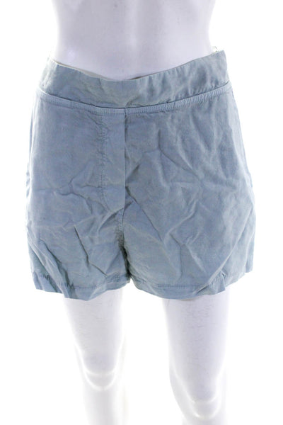 Lotus Eaters Womens Half Elastic Waist Twill Pull On Shorts Light Blue Small