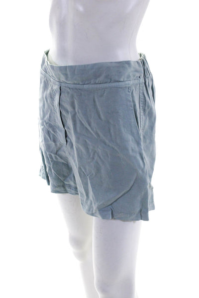 Lotus Eaters Womens Half Elastic Waist Twill Pull On Shorts Light Blue Small