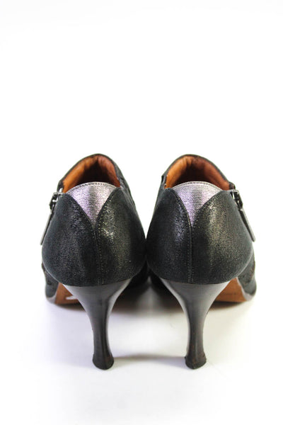 Donald J Pliner Women's Stiletto Heel Zip Ankle Booties Silver Size 9