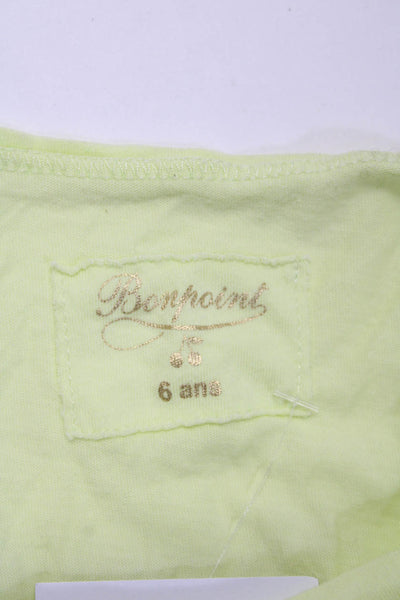 Bonpoint Girls Cotton Round Neck Sleeveless Pullover Tank Top Yellow Size 6