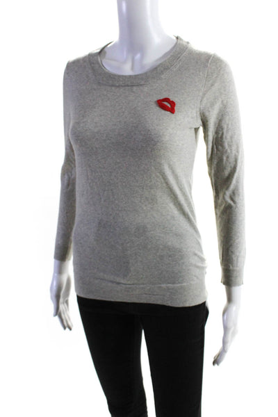 J Crew Womens Long Sleeves Pullover Sweater Gray Wool Size Extra Small