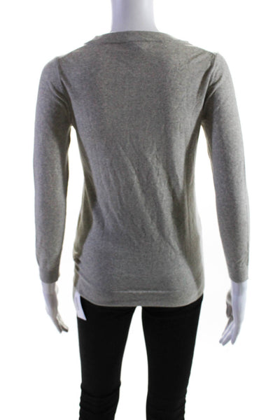 J Crew Womens Long Sleeves Pullover Sweater Gray Wool Size Extra Small