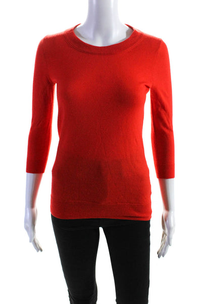 J Crew Womens Long Sleeves Pullover Sweater Red Wool Size Extra Extra Small