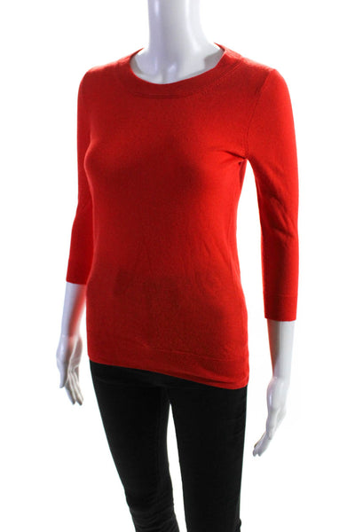 J Crew Womens Long Sleeves Pullover Sweater Red Wool Size Extra Extra Small