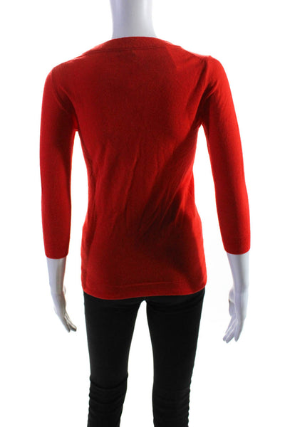 J Crew Womens Long Sleeves Pullover Sweater Red Wool Size Extra Extra Small