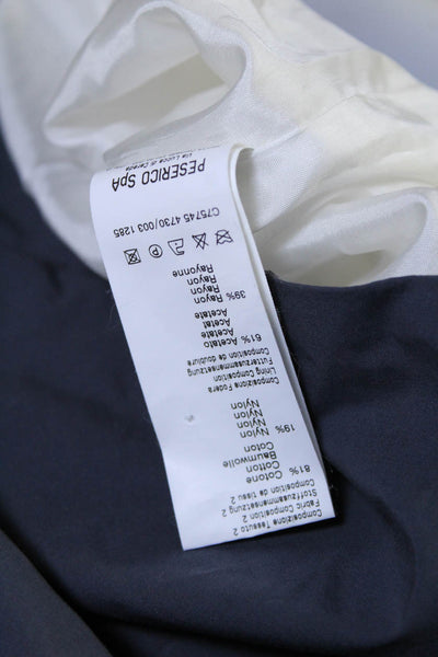 Peserico Womens Sleeveless A Line Dress White Gray Cotton Size EUR 42