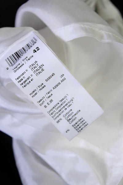 Peserico Womens Sleeveless A Line Dress White Gray Cotton Size EUR 42