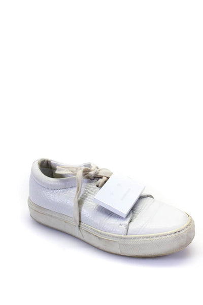 ACNE Studios Women's Adriana  Face Grained Leather Sneakers White Size 6