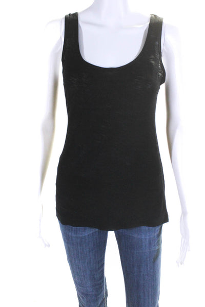 People Like Frank Womens Cotton Sleeveless V-Neck Pullover Tank Top Black Size S