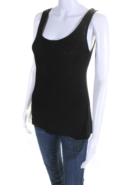 People Like Frank Womens Cotton Sleeveless V-Neck Pullover Tank Top Black Size S