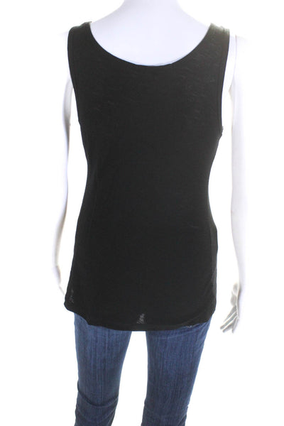 People Like Frank Womens Cotton Sleeveless V-Neck Pullover Tank Top Black Size S