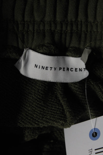 Ninety Percent Mens Cotton Knit Drawstring Waist Sweatpants Pants Green Size S