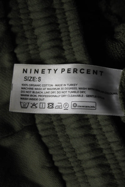 Ninety Percent Mens Cotton Knit Drawstring Waist Sweatpants Pants Green Size S