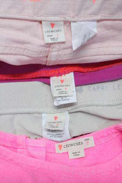 Crewcuts Cotton Stretch Cropped Capri Leggings Pink Size 8 7 Lot 4
