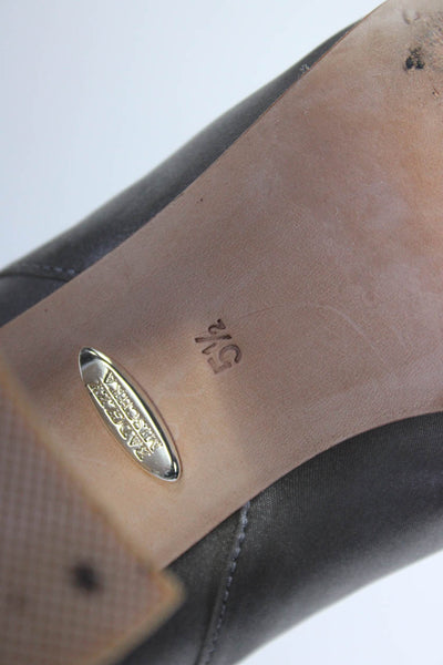 Badgley Mischka Womens Satin Rhinestone High Heel Ankle Boots Gray Size 5.5