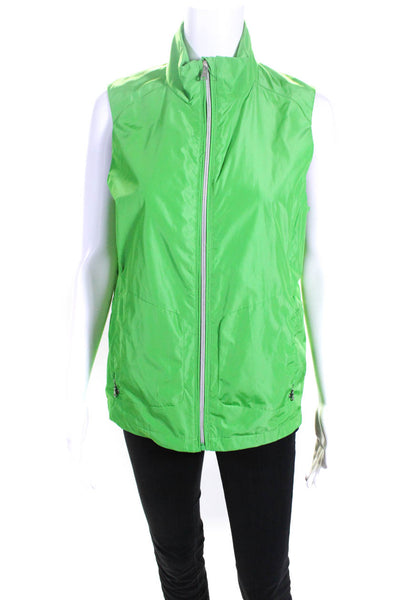 Lauren Ralph Lauren Womens Full Zip Turtleneck Vest Green Size Medium