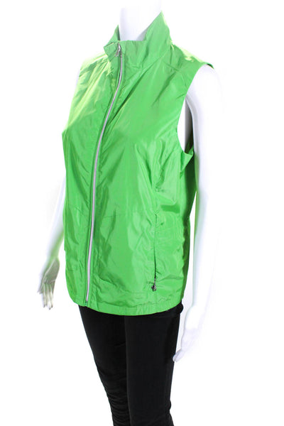 Lauren Ralph Lauren Womens Full Zip Turtleneck Vest Green Size Medium