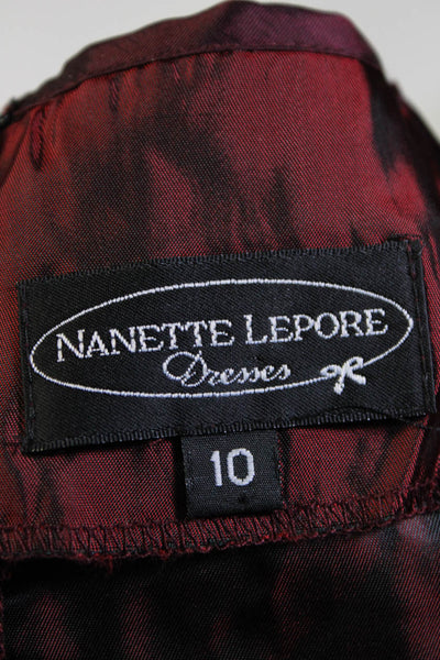 Nanette Lepore Dresses Womens Sequined Spaghetti Strap Dress Burgundy Size 10