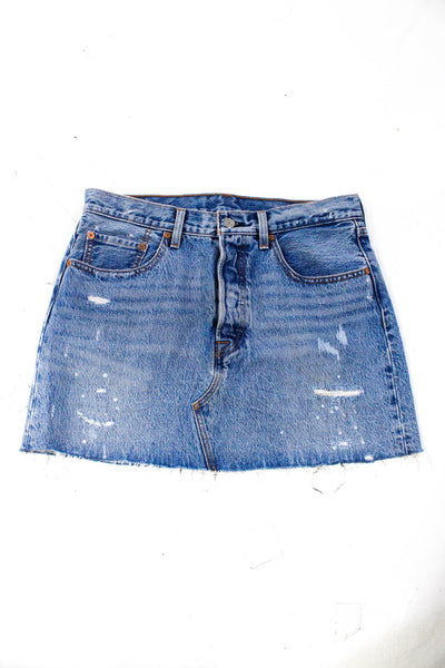 Levis Frame Womens Denim Skirt Bermuda Shorts Blue Size 30 Lot 2