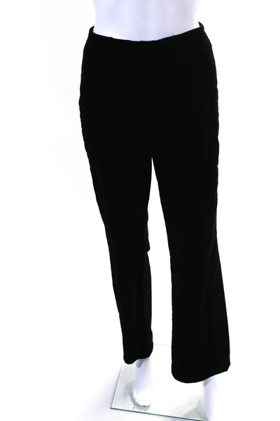 Cambio Womens Cotton Velour Hook & Eye Flat Front Straight Pants Black Size 6