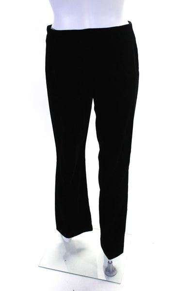 Cambio Womens Cotton Velour Hook & Eye Flat Front Straight Pants Black Size 6