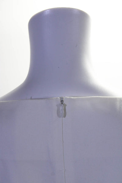 Farrington Womens Short Sleeves A Line Dress White Beige Cotton Size EUR 38