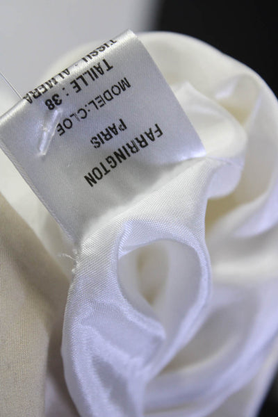 Farrington Womens Short Sleeves A Line Dress White Beige Cotton Size EUR 38