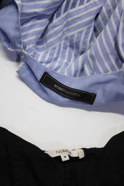 BCBGMAXAZRIA Tularosa Womens Striped V-Neck Cami Blouse Top Blue Size M Lot 2