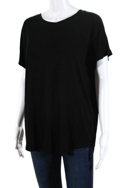 Herou Womens Short Sleeve Crew Neck Jersey Top Tee Shirt Black Size Medium