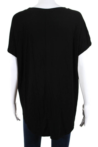 Herou Womens Short Sleeve Crew Neck Jersey Top Tee Shirt Black Size Medium