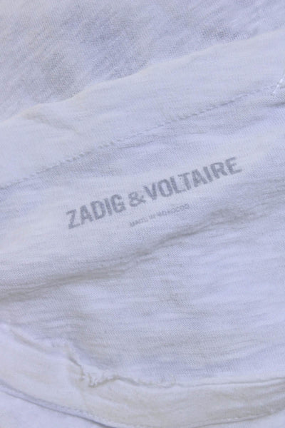 Zadig & Voltaire Women's Overdyed Love Crewneck T-Shirt White Size S