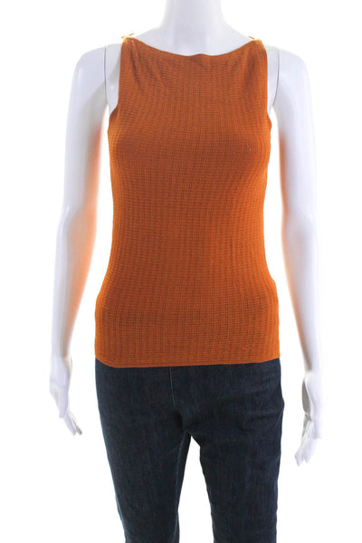 David Meister Women's Sleeveless Pullover Knit Top Orange Size XS