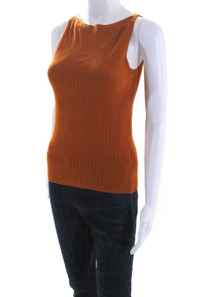 David Meister Women's Sleeveless Pullover Knit Top Orange Size XS