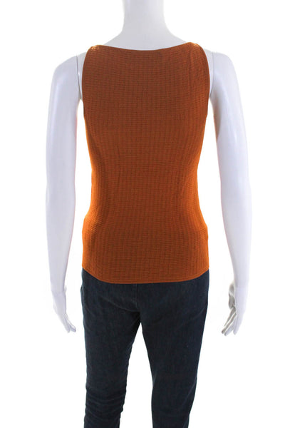 David Meister Women's Sleeveless Pullover Knit Top Orange Size XS