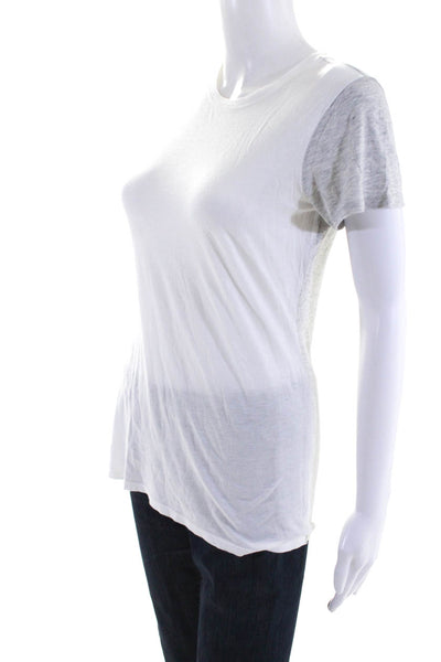 Vince Women's Short Sleeve Crewneck T-Shirt White Gray Size S