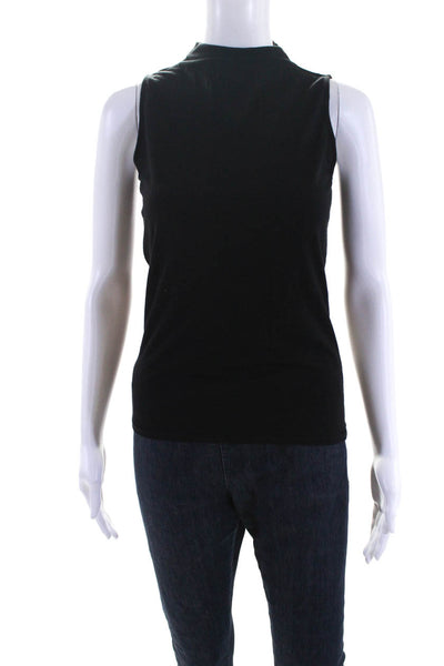 Comptoir Des Cotonniers Women's Sleeveless Mock Neck Top Black Size S