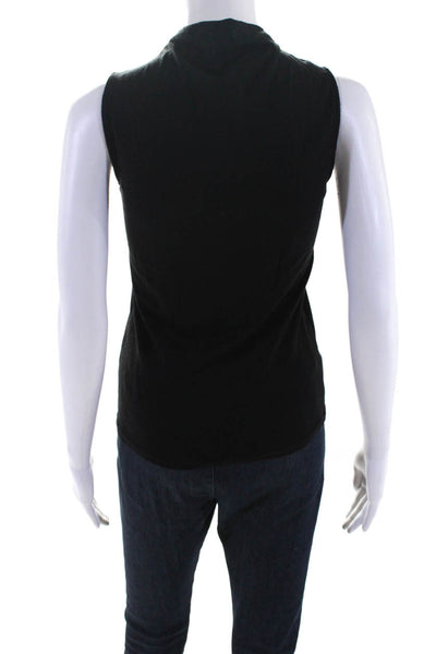 Comptoir Des Cotonniers Women's Sleeveless Mock Neck Top Black Size S