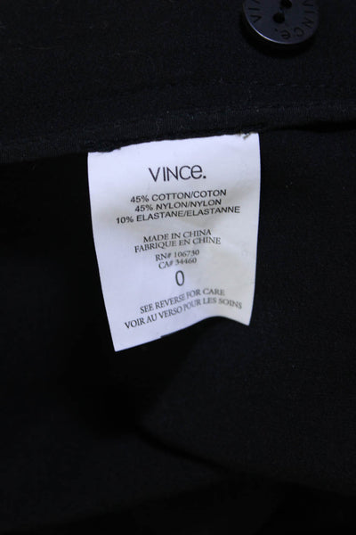 Vince Womens Mid-Rise Flat Front Straight Leg Dress Pants Trousers Black Size 0