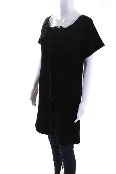 Ter Et Bantine Womens Full Zipper Short Sleeves Sweater Black Size EUR 42