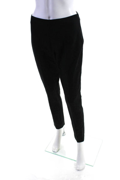 Elie Tahari Womens High Rise Slim Leg Pants Black Cotton Blend Size 6