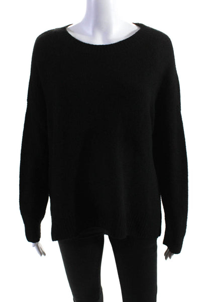 Alice + Olivia Womens Knit Crew Neck Long Sleeve Sweater Top Black Size M