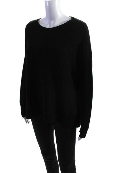 Alice + Olivia Womens Knit Crew Neck Long Sleeve Sweater Top Black Size M