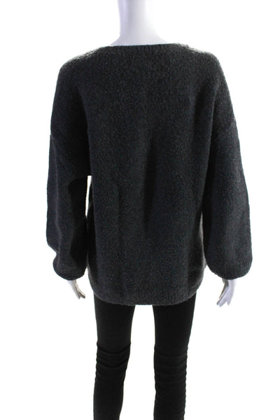 Velvet by Graham & Spencer Womens Knit V-Neck Long Sleeve Sweater Gray Size M