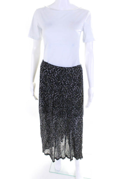 Allsaints Women's Drea Waterleo Leopard Print Midi Skirt Gray Size 4