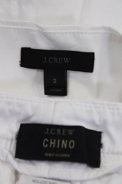 J Crew Women's Cotton Flat Front Casual Shorts White Size 2 Lot 2