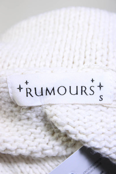 Rumours Womens Hook Front V Neck Knit Sweater Vest White Size Small