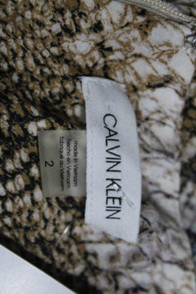 Calvin Klein Women's V-Neck Sleeveless Snake Print Short Romper Size 2