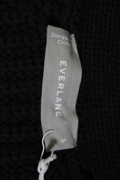 Everlane Womens Black The Texture Cotton Cardigan  Sz S
