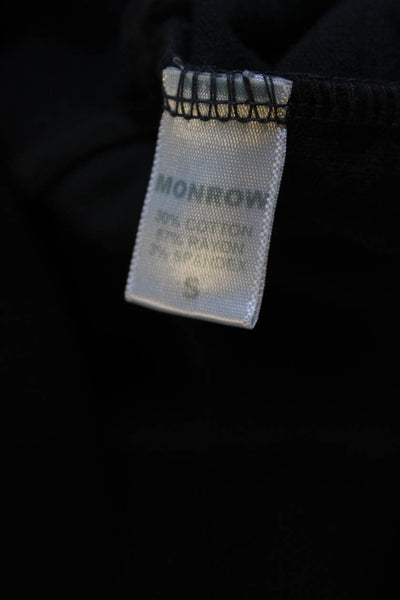 Monrow Womens Pullover Long Sleeve Crew Neck Sweatshirt Gray Cotton Size Small