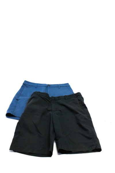Paige Mens Stretch Flat Front Button Close Chino Shorts Blue Size 33 Lot 2